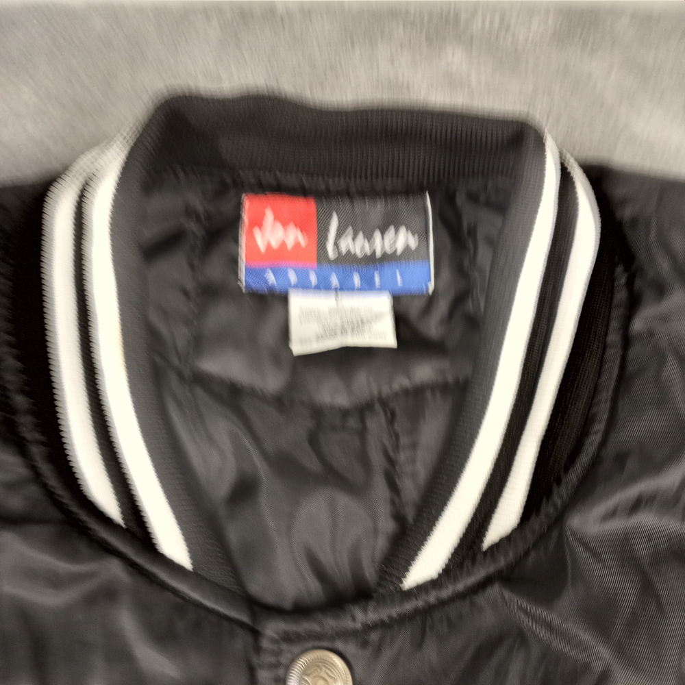 Vintage Jon Lauren Apparel Mens New York Black Varsity Jacket Large - Picture 6 of 16